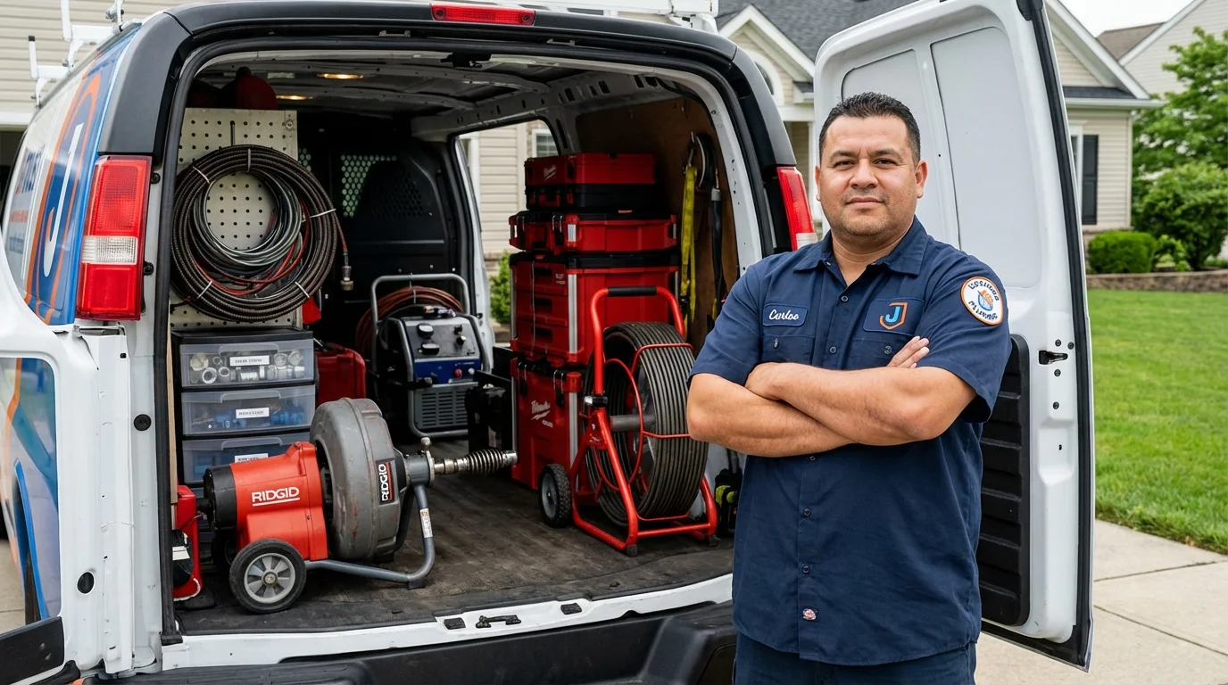 Professional drain cleaning equipment and Johns Plumbing LLC plumber in Lake Isabella