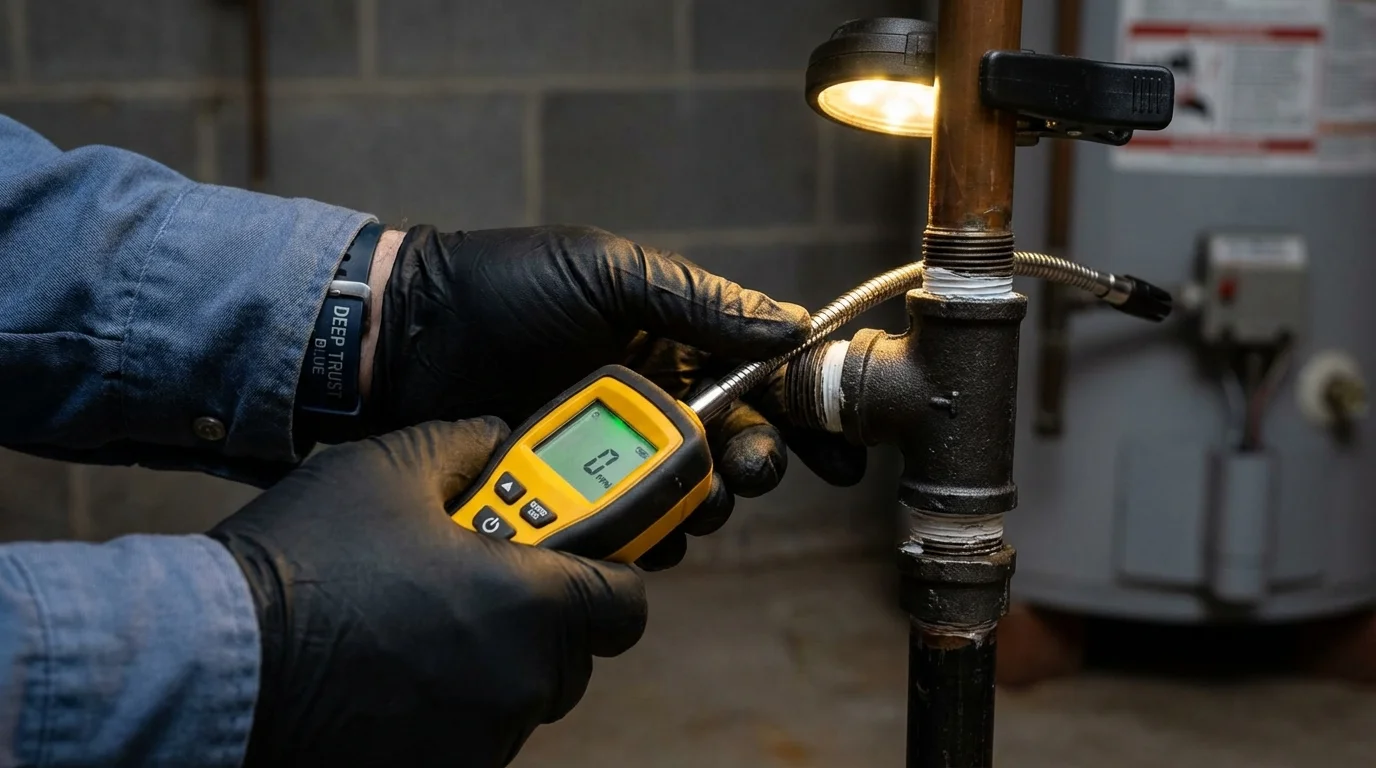 Gas leak detection with electronic sniffer by Johns Plumbing LLC in Lake Isabella