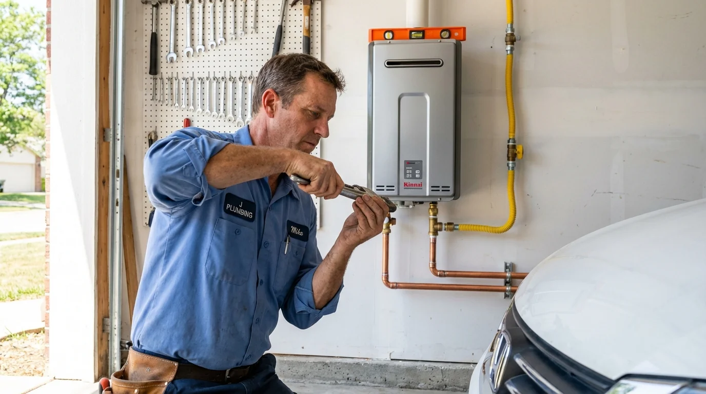 Tankless water heater installation by a Johns Plumbing LLC plumber in Lake Isabella